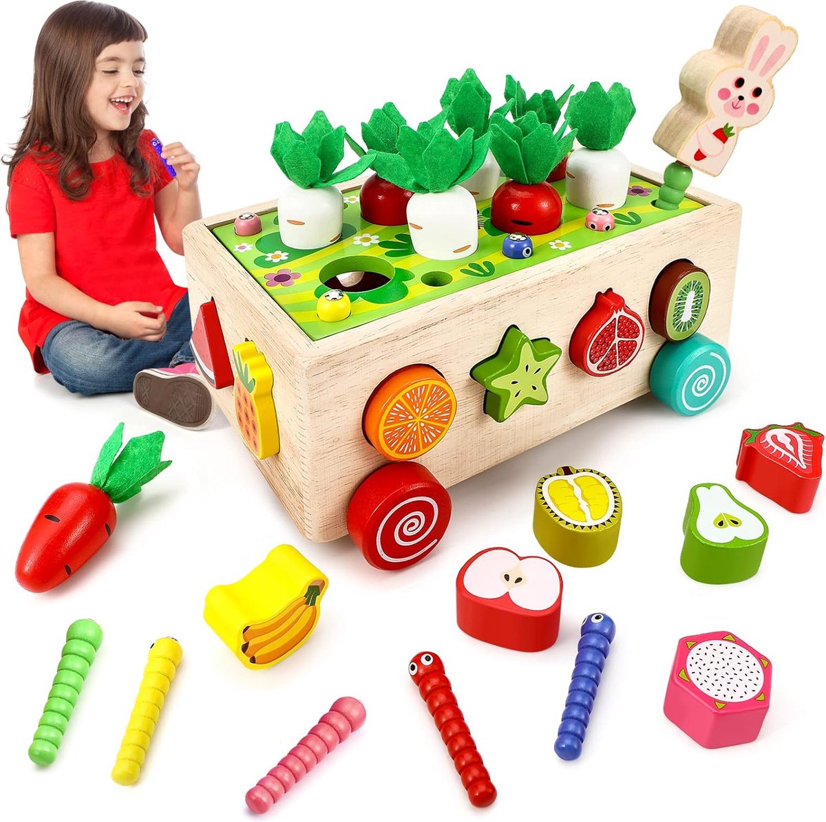 Jeux Montessori Jouet en Bois Multi-Activités pour Enfants 1 2 3 4