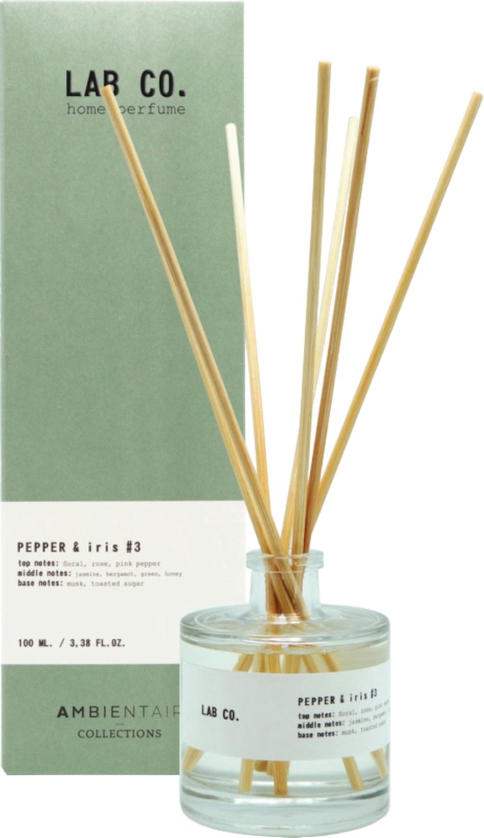 Lab Co. - Geurstokjes 'Pepper & Iris' (100ml)