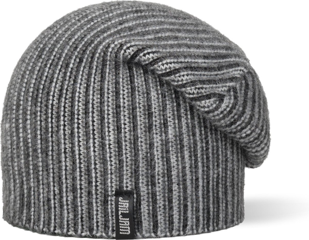 Jail Jam - Bustle Beanie Oversized - Beanie Heren - One Size - Zwart/Grijs