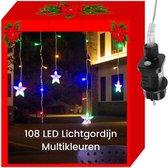LED-lichtketting - 108 LED-lichtgordijn - Multi Kleuren Ketting - Sterren en Lichtjes - Stekker Aansluiting