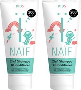 Naïf - 2-in-1 Shampoo & Conditioner Voordeelset - 2x200ml - Kinderen - met Natuurlijke Ingrediënten