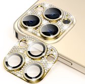 Screenz® - Camera lens protector geschikt voor iPhone 15 Pro / 15 Pro Max glitter goud - Screenprotector - Beschermglas - Glasplaatje geschikt voor iPhone 15 Pro / 15 Pro Max