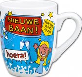 Mug -Mug de dessin animé - Nieuwe emploi - Mélange de caramel - Dans un emballage cadeau avec ruban de curling coloré