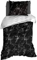 Luxe katoen/satijn dekbedovertrek Kian - 140x200/220 (eenpersoons) - stijlvolle dessin - subtiel glanzend en heerlijk zacht - premium kwaliteit