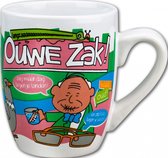 Mok - Drop - Ouwe Zak - Cartoon - In cadeauverpakking met gekleurd krullint