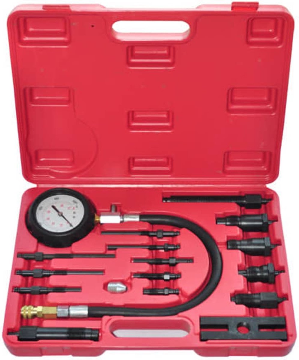 vidaXL Compressietesterset voor Dieselmotoren 20-delig Compressie Meter Tester Testerset Druktesterset Druktester Set Autogereedschap