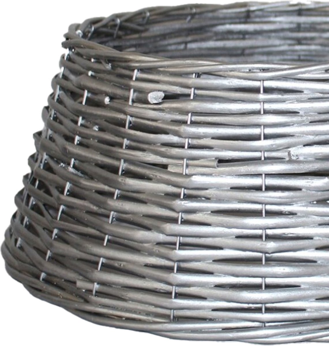 Gerim Kerstboomrok/kerstboommand - zilver gevlochten - D38 cm en H16 cm - voor kerstboom van 120 cm – foto 2