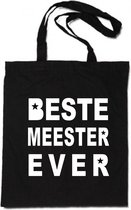 Sproetiz totebag beste meester ever - tote bag - canvas bag - shopper - zwart - meester