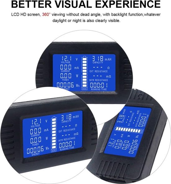 Shunt 50A + Compteur Numérique LCD 4 En 1 – Volt, Ampère, Watt, Puissance – Afficheur DC 0-100A Avec Shunt Inclus