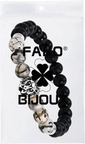 Fako Bijoux® - Buddha Armband - Leeuw - Zwart/Transparant
