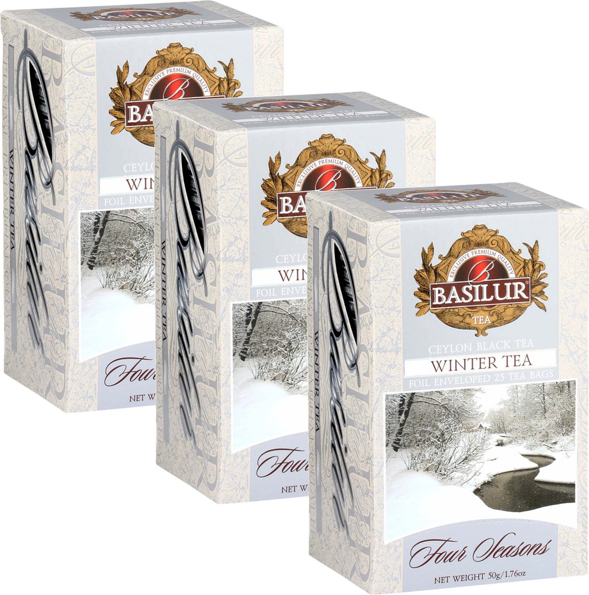 BASILUR Winter Tea - Ceylon zwarte thee met cranberryfruit in zakjes, 25x2g
