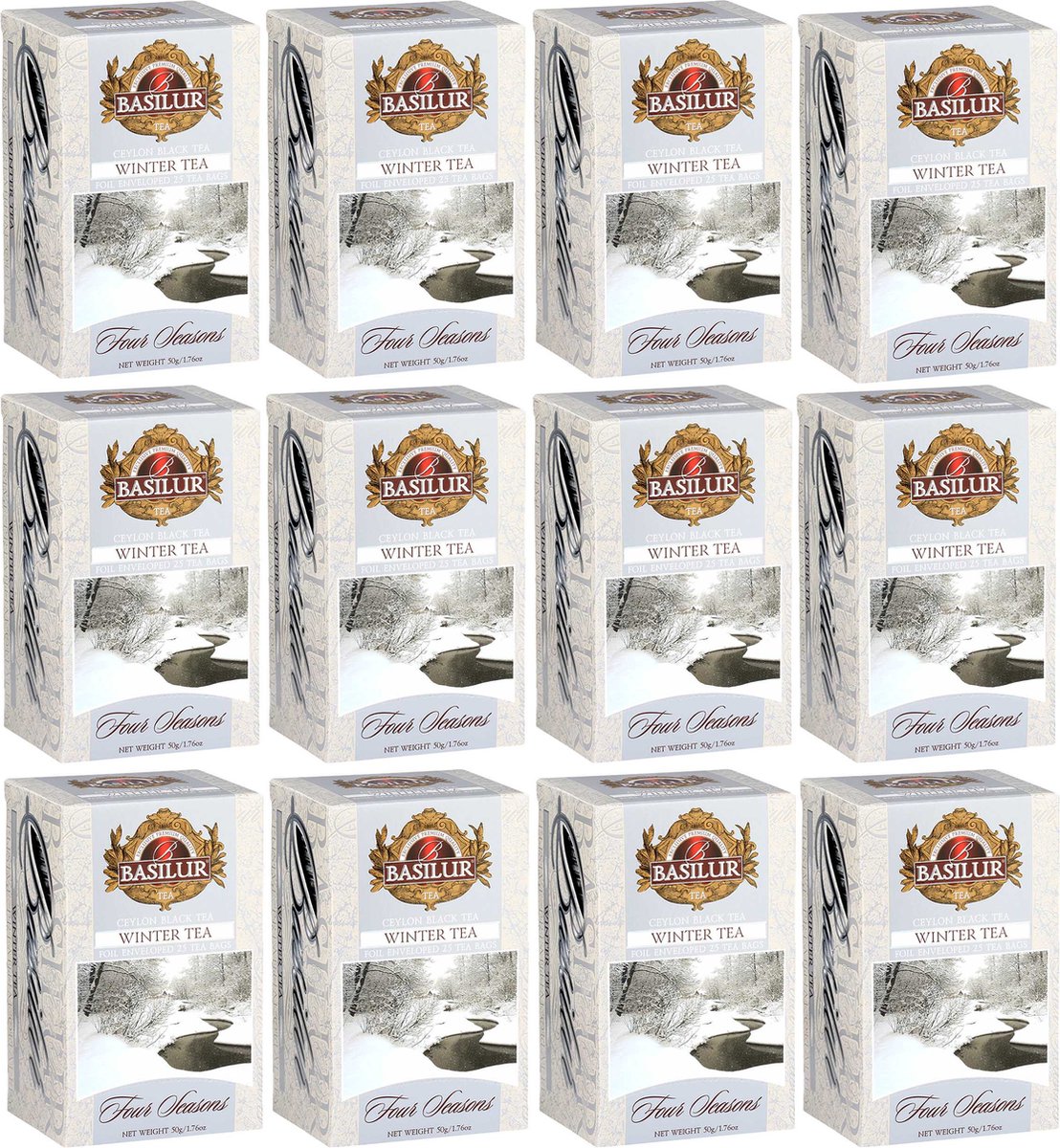 BASILUR Winter Tea - Ceylon zwarte thee met cranberryfruit in zakjes, 25x2g