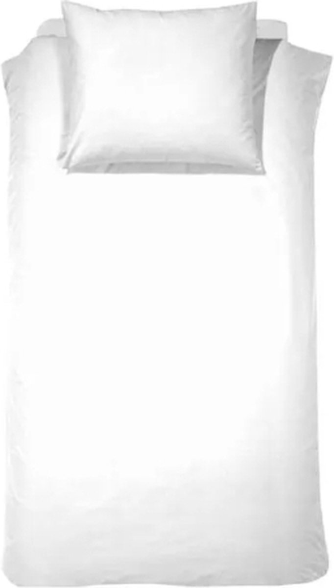 Dekbedovertrek 140x200/210 cm met kussensloop 60x70 cm | wit | éénpersoons
