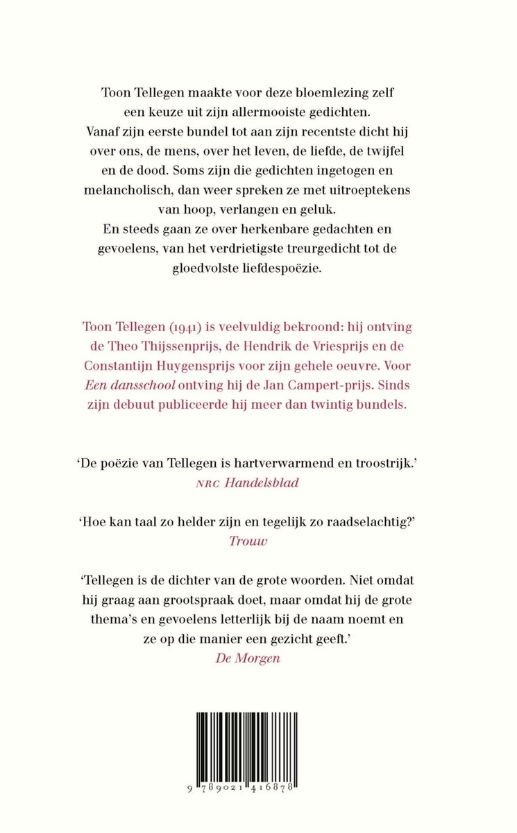 Toon Tellegen – Een van ons zal omkijken. Zijn mooiste gedichten.