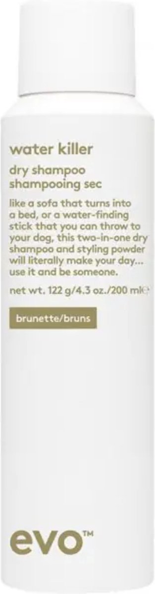 Evo water killer droog shampoo brunette 200ML - Droogshampoo vrouwen - Voor Alle haartypes