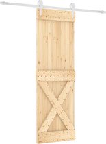 vidaXL - Schuifdeur - met - beslag - 70x210 - cm - massief - grenenhout