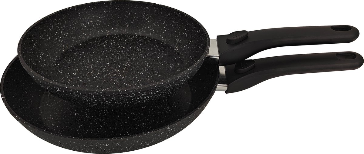 Volkskuchen Koekenpan set van 2 - Ø 28/32 cm - inductie - met afneembaar handvat