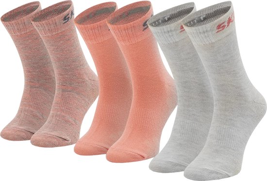 Skechers 3PPK Wm Mesh Ventilation Socks SK41053-4334, voor meisje, Roze, Sokken, maat: 27-30