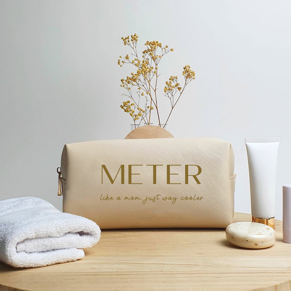 Toiletzak - Like a mom - Oyster - Cadeau meter - Toilettas - Cadeau - Meter vragen