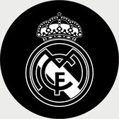 Real Madrid Schilderij - Logo - Voetbal - UEFA - Champions League - Muurcirkel - Poster - Wanddecoratie op Aluminium (Dibond) - 40x40cm - Inclusief Gratis Ophangsysteem