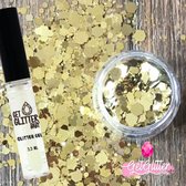 GetGlitterBaby® - Biologische / Biologisch afbreekbare Gouden Chunky Festival Glitters voor Lichaam en Gezicht Jewels / Biodegradable Face Body Glittergel - Goud en Glitter Gel HuidLijm