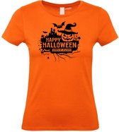 Dames T-shirt Snoep of je leven | Halloween Kostuum Volwassenen | Halloween | Foute Party | Oranje dames | maat M