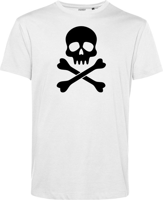 T-shirt kind Pirate Skull | Halloween Kostuum Voor Kinderen | Halloween | Foute Party | Wit | maat 116