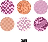 FOURRURE | Sous-verres Swirl - 6 pièces - Boucles - Cubes - Tourbillons - Coasters - Forex coasters - Rond