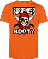 T-shirt Surrender Your Booty | Halloween Kostuum Volwassenen | Halloween | Foute Party | Oranje | maat 4XL