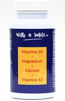 WithaSmile.eu - Vitamine D + Magnesium + Calcium + Vitamine K2 - Voor je tanden, botten en Immuunsysteem