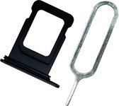 MMOBIEL SIM Tray Houder Vervanging Compatibel met iPhone 14 / 14 Plus - Incl. Rubberen ring en Sim Pin - Zwart