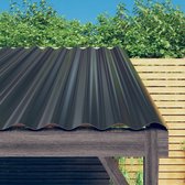 The Living Store Lot de panneaux de toiture en métal – 12 pièces anthracite 100 x 36 cm (L x l) en tôle ondulée en acier peint par poudrage – résistant aux intempéries