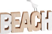 Dekoratief | Deco letters 'Beach', naturel/wit, hout, 25x2x17cm | A230651