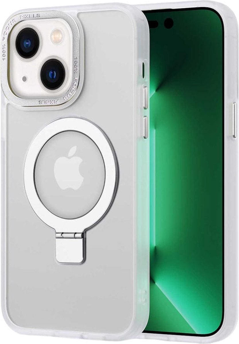 Casify iPhone 14 Plus Hoesje met MagSafe & Kickstand Standaard - Mat Transparant