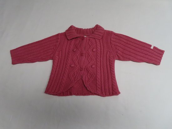 Gilet -Meisje - Gebreid - Oud roze - 6 maand 68