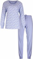 Tenderness Dames Pyjama Set - Bloemetjes print - 100% Gekamde Katoen - Blauw - Maat XXL