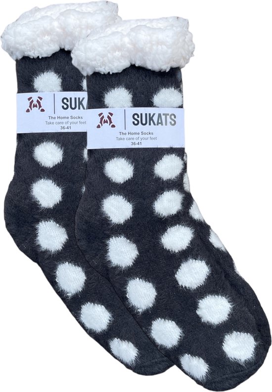 Sukats® Huissokken - Homesocks - Maat 36-41 - Anti-Slip - Fluffy Sokken - Huissokken Dames - Slofsokken - Variant 110 - Meerdere Maten en Varianten
