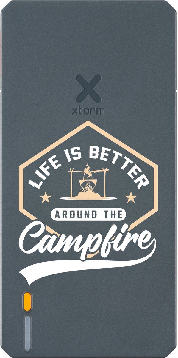 Xtorm Powerbank 20.000mAh Blauw - Design - Campfire life - USB-C poort - Lichtgewicht / Reisformaat - Geschikt voor iPhone en Samsung