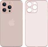 Siliconen slim fit telefoonhoesje iPhone 13 - extra bescherming - Zacht roze