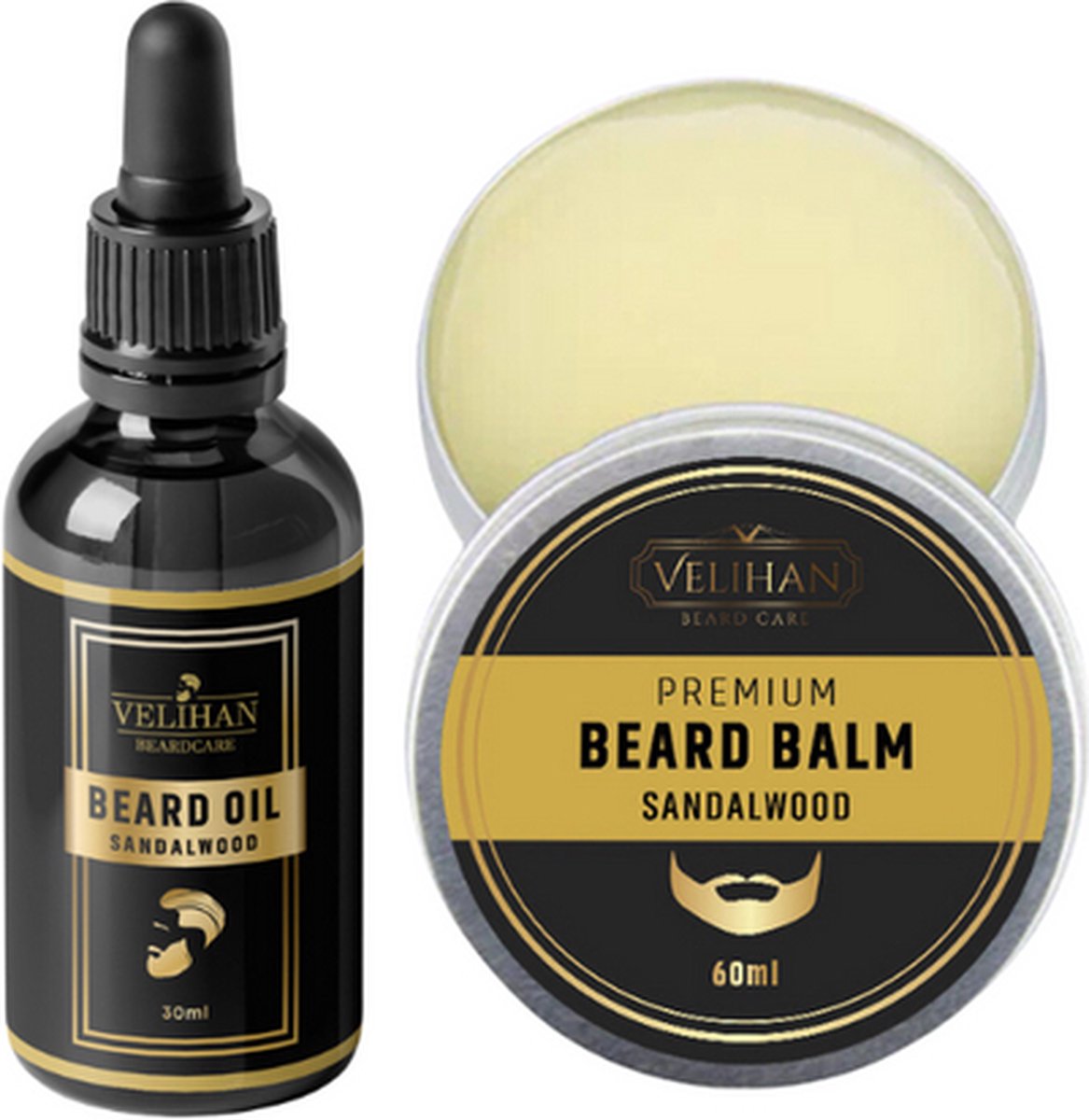 Velihan Beardcare - Baardverzorging set - Cadeau Box - Baardolie - 30ml - Baard balsem - 60g