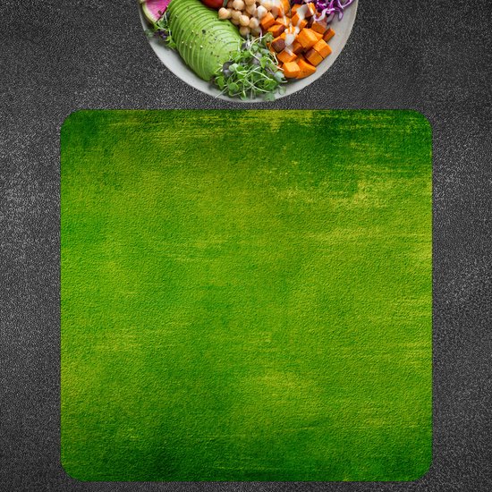BWK Stevige Placemat - Groene Vegen Achtegrond - Set van 6 Placemats - 40x40 cm - 1 mm dik Polystyreen - Afneembaar