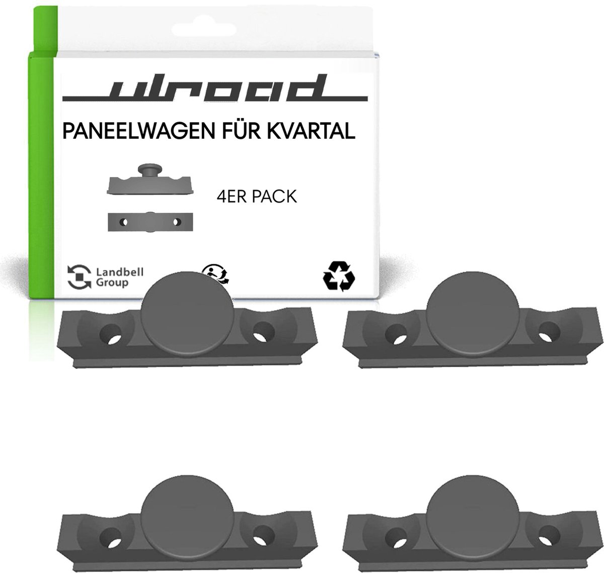 ULROAD 4x reserveonderdelen - geschikt voor IKEA Kvartal-paneelwagen, rolhouder loper set met 4 stuks replica-onderdelen