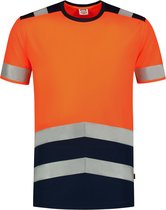 Tricorp 103006 T-shirt High Vis Bicolor - Fluo Oranje/Inkt - S