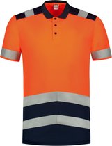 Tricorp Poloshirt Bicolor High Vis 180gr - 3007 - Fluor oranje | Donkerblauw - XL