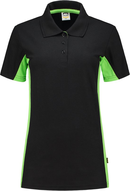 Tricorp Poloshirt Bi-color dames - 202003 - zwart / lime - maat M