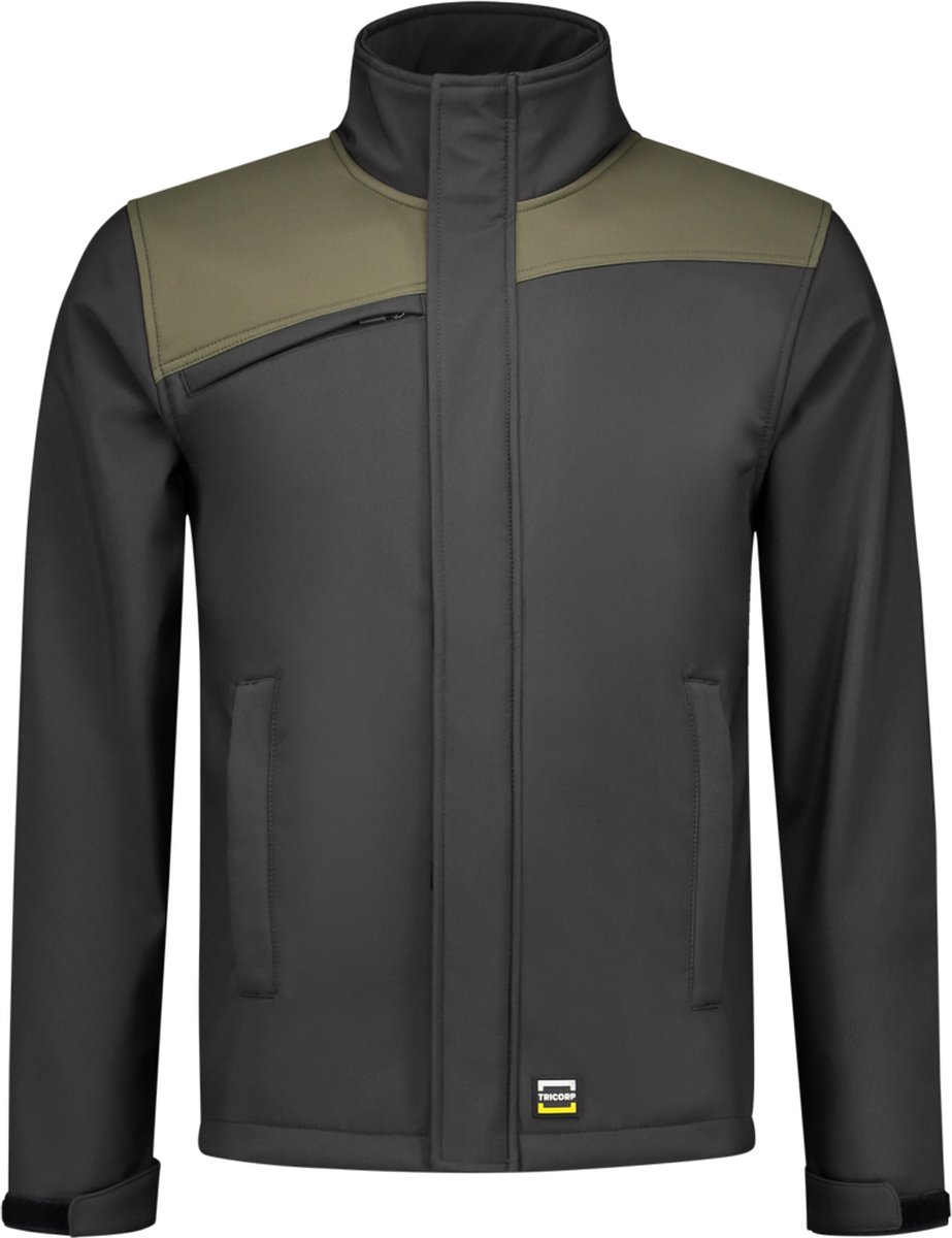 Tricorp 402021 Softshell Bicolor Naden - Donkergrijs/Legergroen - 4XL