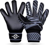 Nivia Ditmar Spider Football/Soccer Goalkeeper Gloves with Wrist Support for Mens & Womens (Black, Size- Large) | Material: Rubber | Comfortable Fit | ‎Extra Grip | Football Gloves