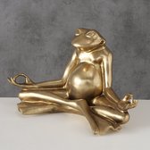 Zittende gouden yoga kikker meditatie