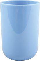 MSV Badkamer drinkbeker/tandenborstelhouder Porto - PS kunststof - lichtblauw - 7 x 10 cm