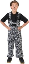 Pierros - Zebra Kostuum - Zebra Tuinbroek Jongen - Zwart / Wit - Maat 140 - Carnavalskleding - Verkleedkleding